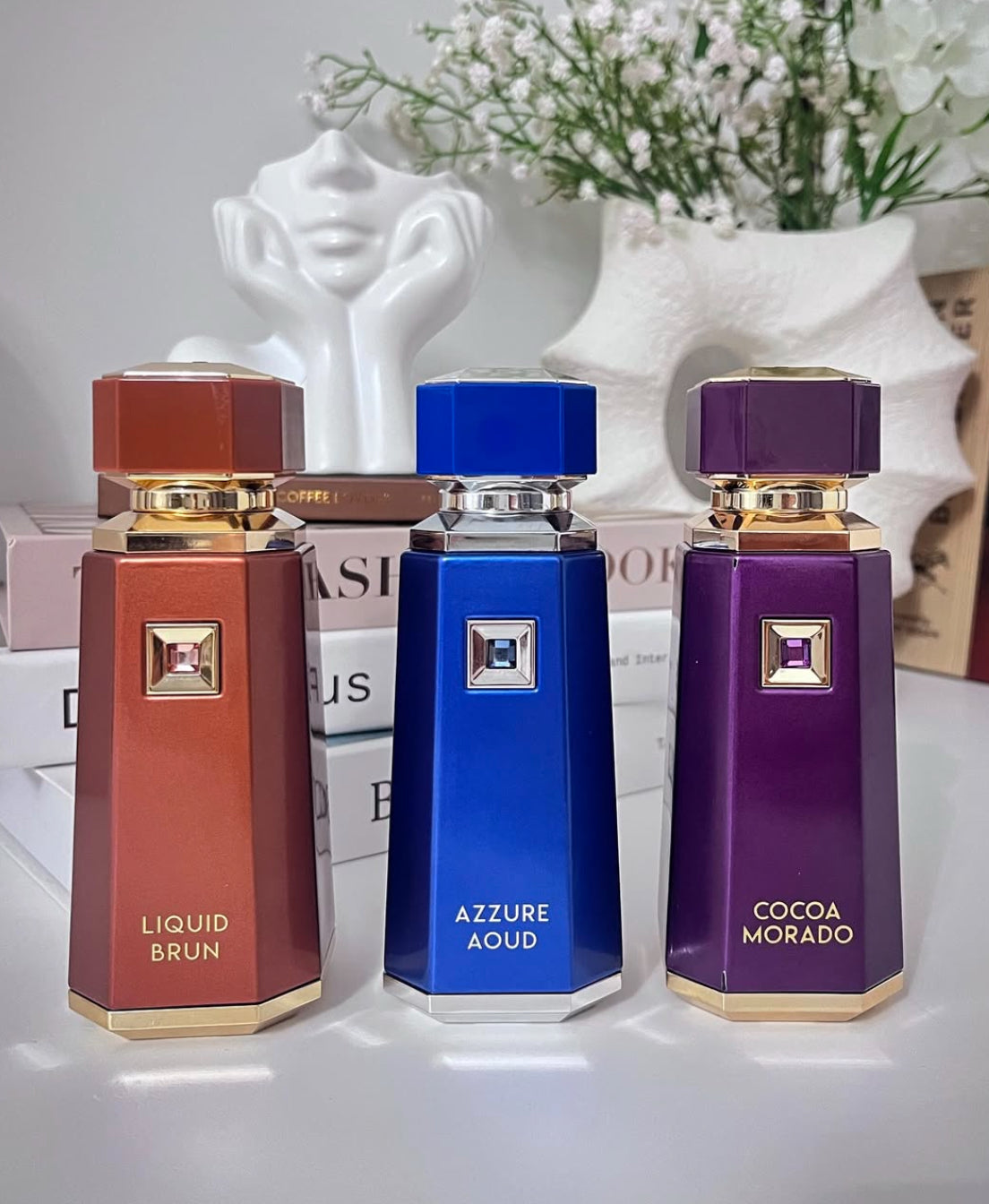 Trio de Parfums de Luxe | Liquid Brun, Azzure Aoud & Cocoa Morado | Par French Avenue