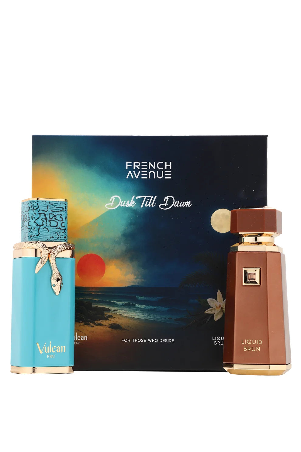 Coffret Dusk Till Dawn French Avenue – Vulcan Feu & Liquid Brun | Parfums Homme & Mixte