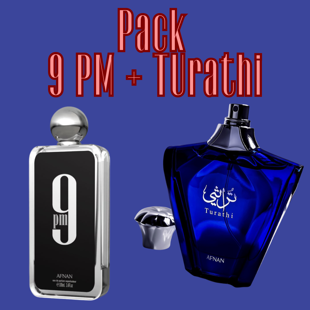 Pack Duo Afnan – 9PM & Turathi Blue – Eau de Parfum pour Homme